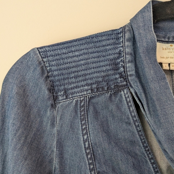 Kate Spade Tie Neck Denim Mini Dress - Picture 5 of 10